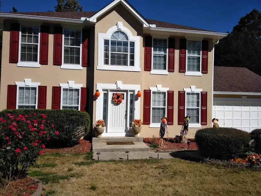 Exterior repaint with fresh trim and soffit paint