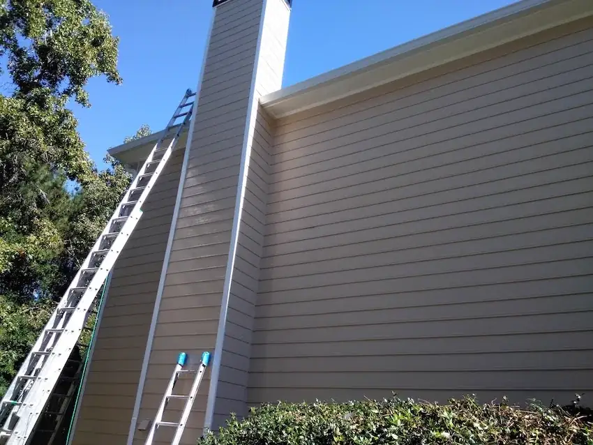 Exterior painting detail on trim and soffits